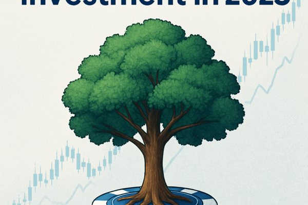 Top-performing blue chip stocks for long term investment in 2025 displayed on a digital stock market chart