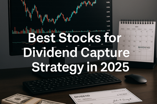 Investor desk setup with stock charts and dividend check showcasing the Best Stocks for Dividend Capture Strategy in 2025