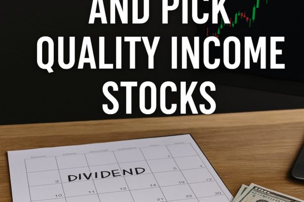 How to Avoid Dividend Traps and Pick Quality Income Stocks 2025 Financial desk setup with dividend calendar, dividend check, and chart illustrating How to Avoid Dividend Traps and Pick Quality Income Stocks